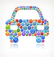 Car Front on Social Networking &amp; Internet Color Buttons