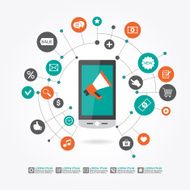 Mobile Marketing Concept with Smart Phone and Icons N2