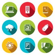 exchange of information technology flat icons set