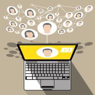 Laptop Social-media connection
