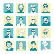 People Avatar Set Blue and Yellow