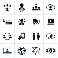 Black Social Media Marketing Icons N2