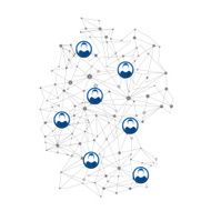 Germany network map with users