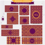 Social media post header or banner set for Eid celebration N2