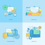 Set of line concept icons with flat design elements N3
