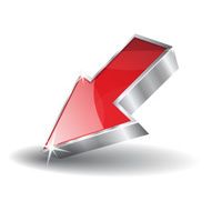 3d Glossy Red Pointer Vector Icon N3