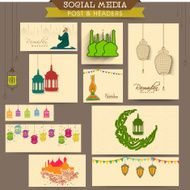 Social media header or banner for Ramadan Kareem celebration N6