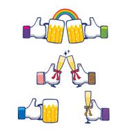 social media like icon cheers with beer and champagne
