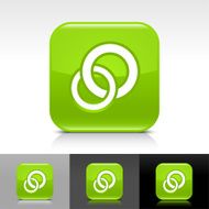 Green icon circles sign glossy rounded square web button