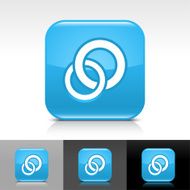 Blue icon circles sign glossy rounded square web button