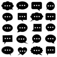 Speech bubbles icons set N3