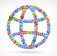 Globe on Social Networking &amp; Internet Color Buttons N4
