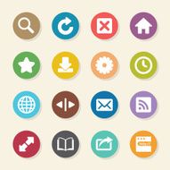 Web Browser and Intenet Icons - Color Circle Series