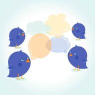 Bluebirds with Speech Bubbles