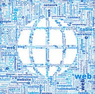 Globe on Modern Communication and Technology Word Cloud N11