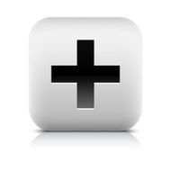 Plus sign black pictogram rounded square icon web internet button