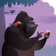 gorilla chatting