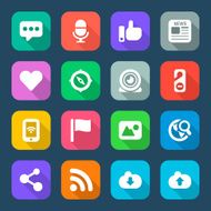 social flat icons set 2