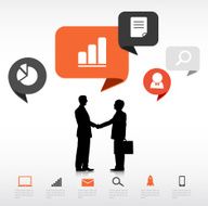 Vector of Two Businessmen Handshake with Business Concept