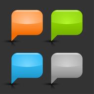 Empty speech bubble icon blank glossy rounded square button