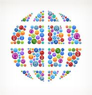 Globe on Social Networking &amp; Internet Color Buttons N5