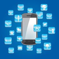 Smartphone with sports app icons N3
