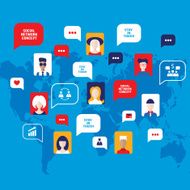 Social network concept People avatars with speech bubbles business