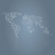 World network map on grey background
