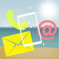Beach Communication Creative Fresh Illustration Design