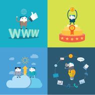 Set of flat vector business concept design