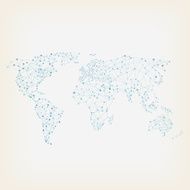 World network map on beige background