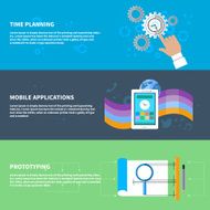 Time planning mobile app prototyping concept set N2