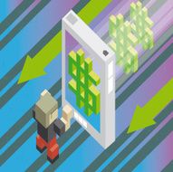 Downloading money with the mobile phone