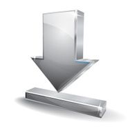 3d Glossy Silver Download Vector Icon