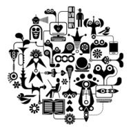 Social Media - round vector illustration N2