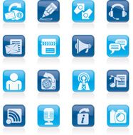 Blogging communication and social network icons N4