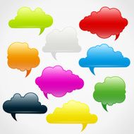 Colorful cloud speech bubbles