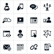 Black Digital Marketing Icons N2