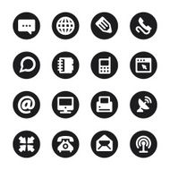 Communication Icons Set 1 - Black Circle Series N2