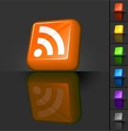 RSS internet 3D button design