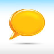Empty Speech Bubble Oval Orange Icon Web Button With Shadow