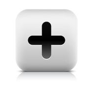 Plus sign rounded square icon black pictogram web internet button