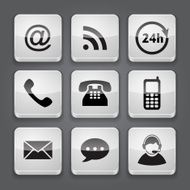 Media and communication button - set icons