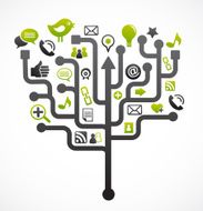 web icons tree - communication theme N2