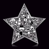 Social Media Black and White Star