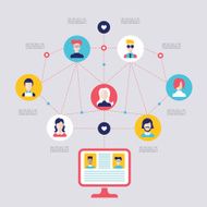 Social network concept Global communication infographic elements N12