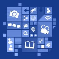 Social network icon mosaic