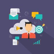 business man icon and marketing concept
