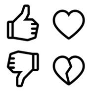 Like and unlike icons