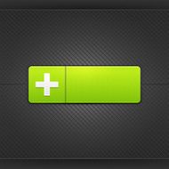 Green icon with white plus sign web internet addition button